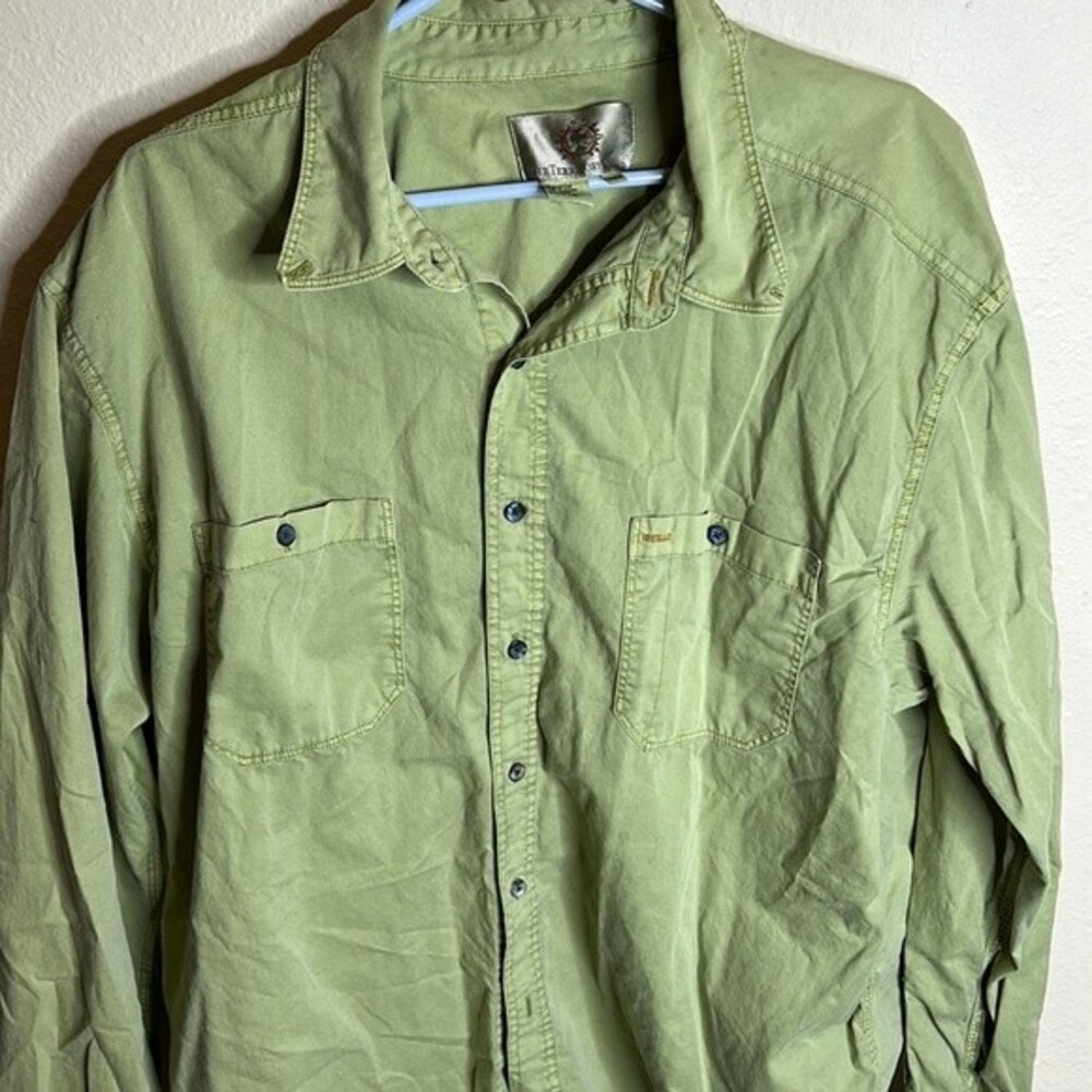 The Territory Ahead Mens Button Front Shirt XXLT 100% Cotton Brown/Gold